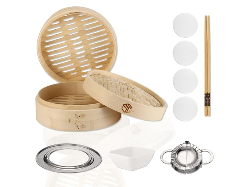 Vaporizadores de Alumínio para Cozinhar Cesta de Vapor de Bambu