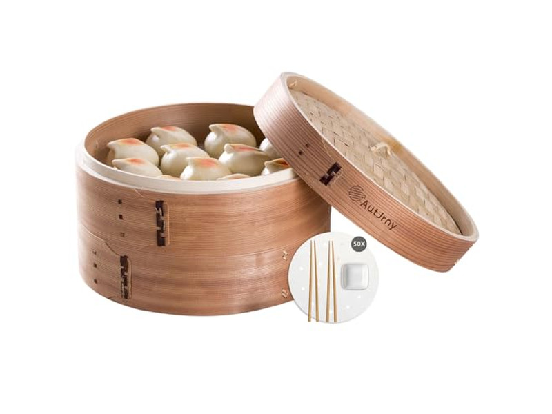 Cesta de Vapor de Bambu para Momo e Tortilla 8