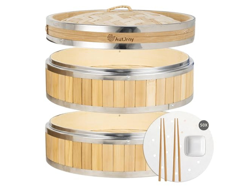Conjuntos de Panelas para Cozinhar Cesta de Vapor de Bambu