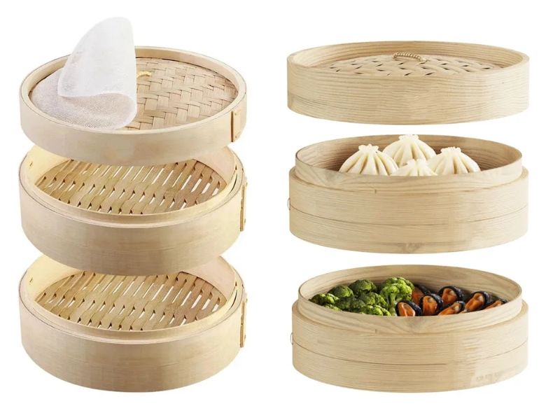 Fábrica de Cestas de Vapor de Bambu Personalizadas