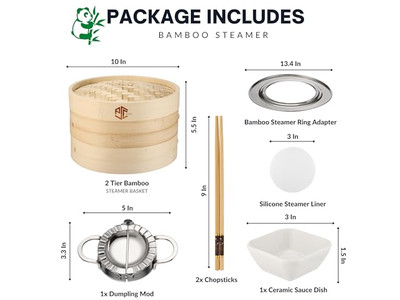 Vaporizadores de Alumínio para Cozinhar Cesta de Vapor de Bambu