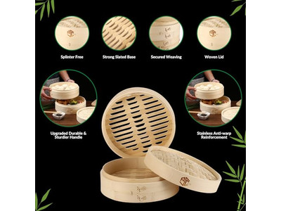 Vaporizadores de Alumínio para Cozinhar Cesta de Vapor de Bambu