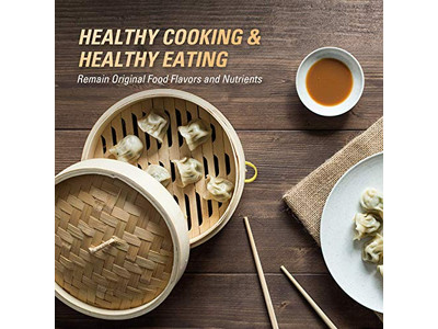 Cesta de Vapor de Bambu de 3 Camadas para Cozinha