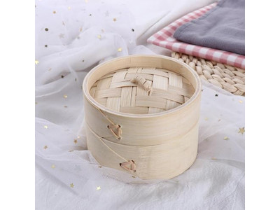 Cestas de Vapor de Bambu para Dim Sum e Momo Grandes
