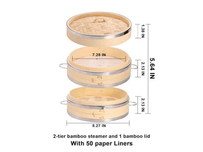 Panela Dourada de Arroz a Gás com Cesta de Vapor de Bambu