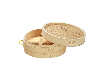 Conjunto de Panela para Salsichas Cesta de Vapor de Bambu
