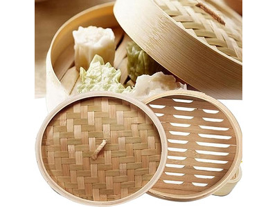 Conjunto de Panela para Salsichas Cesta de Vapor de Bambu