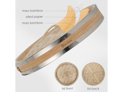 Conjuntos de Panelas para Cozinhar Cesta de Vapor de Bambu