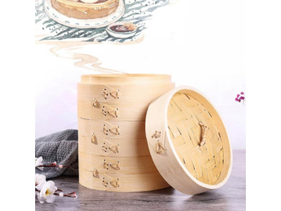 Vaporizadores de Produtos Cesta de Vapor de Bambu de 3 Camadas