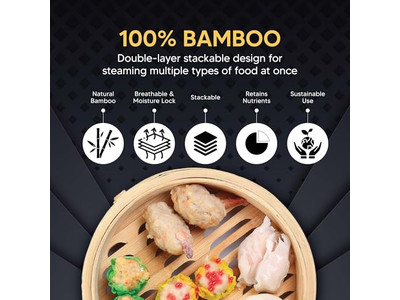 Cesta de Vapor de Bambu para Pães e Arroz