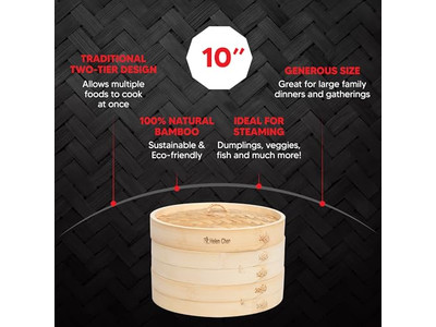 Cesta de Vapor de Bambu para Pães e Arroz