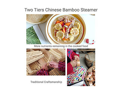 Utensílios de Panela a Vapor para Alimentos Cesta de Vapor de Bambu