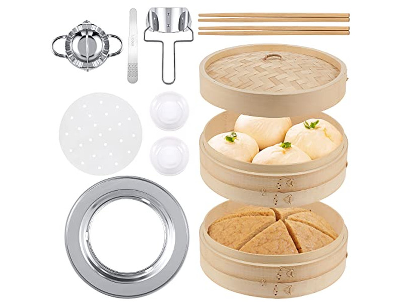 Conjuntos de Panelas a Vapor Cesta de Vapor de Bambu