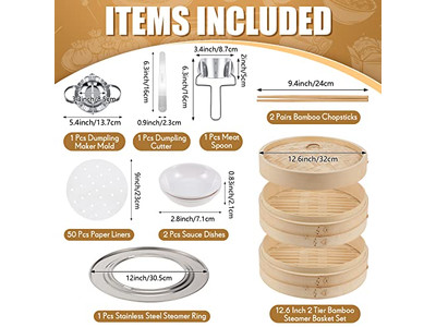 Conjuntos de Panelas a Vapor Cesta de Vapor de Bambu