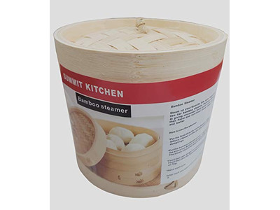 Cesta de Vapor de Bambu com Suporte para Ovos