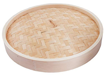 Cesta de Vapor de Bambu com Suporte para Ovos