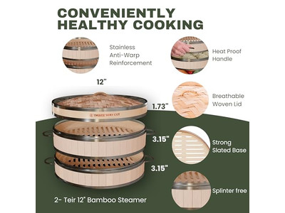 Cestas de Vapor para Fogão Cesta de Vapor de Bambu