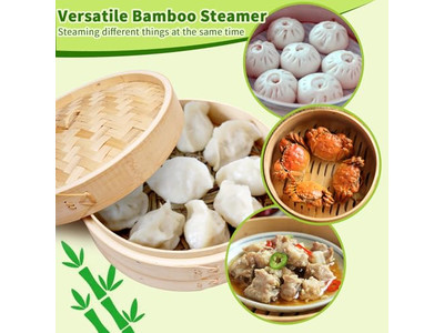 Cesta de Vapor de Bambu para Dim Sum 10