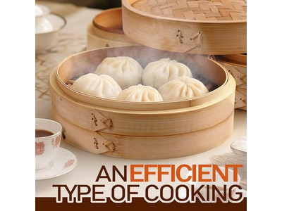 Cesta de Vapor de Bambu para Dim Sum 10