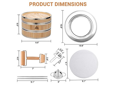 Cesta de Vapor de Bambu para Cozimento
