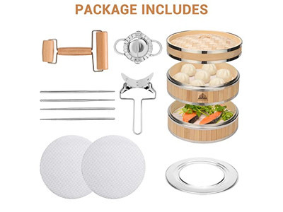 Cesta de Vapor de Bambu para Cozimento