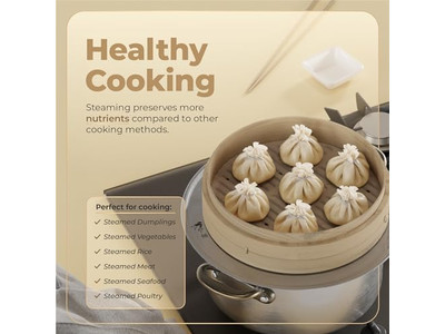 Cesta de Vapor de Bambu para Cozinha Profissional