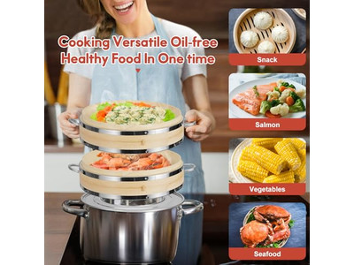 Cesta de Vapor de Bambu para Soluções Culinárias