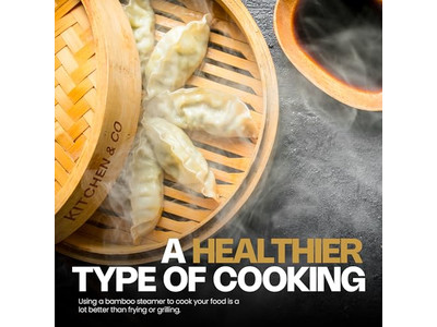 Cesta de Vapor de Bambu para Wok de Ovos Largos