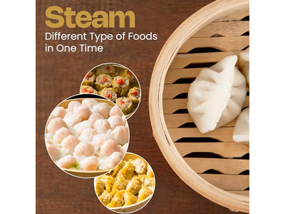 Cesta de Vapor de Bambu para Wok de Ovos Largos